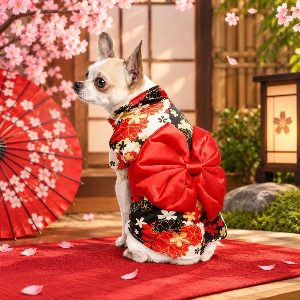 Red Kimono Pet Costume