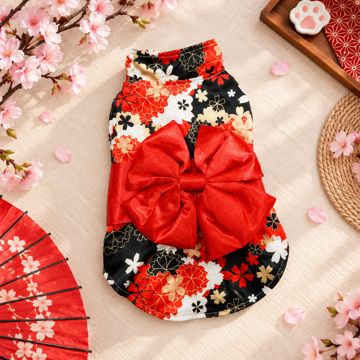 Red Kimono Pet Costume