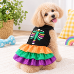 Halloween Skeleton Ruffle Pet Dress