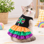 Halloween Skeleton Ruffle Pet Dress